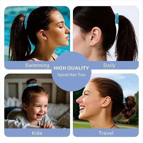 ETANEAR Spiral Hair Ties, 60-Pc Elegant Hair Scrunchies Elastic Hair Ties for Women's Hair Comfortable, Non-Slip, No Damage Perfect for Various Occasions/Styles, Ideal Gift for Girls, Kids - Full-Color - 30 Colors thumbnail 5