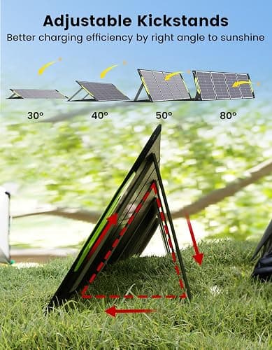 Greenmagic Portable 400 Watt Solar Panel, 39V 400W Foldable Panel Solar Charger Lightweight Durable Compatible with Most 40v Portable Solar Generator Power Station on The Market for RV Camping Home thumbnail 6