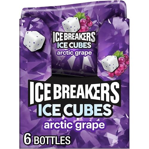 ICE BREAKERS Ice Cubes Arctic Grape Sugar Free Chewing Gum Bottles, 3.24 oz (6 Count, 40 Pieces) - Image 1