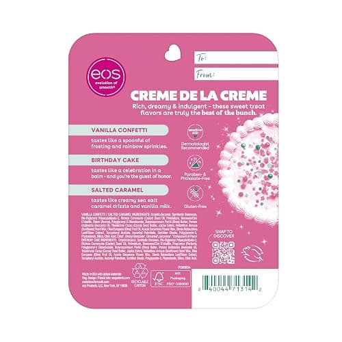 eos 24H Moisture Super Balm Minis- Crème de la Crème, Limited-Edition Lip Mask, Lip Mask, Made for Sensitive Skin, Shea Butter, Variety Pack, 0.169 fl oz, 3-Pack thumbnail 8