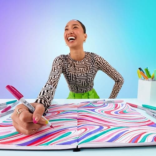 Sharpie Glam Pop Permanent Markers, Ultra Fine Tip Set, Coloring and Drawing, Resilient Ink, Assorted Colors, 24 Count thumbnail 2