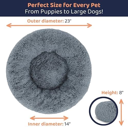 Petloox Donut Dog Bed - Premium Comfort for Anxiety Relief - Fluffy & Calming Design with Ultra-Plush Support | Cozy Round Dog Bed with Super Soft Circle Style (Size S Dark Grey) thumbnail 6