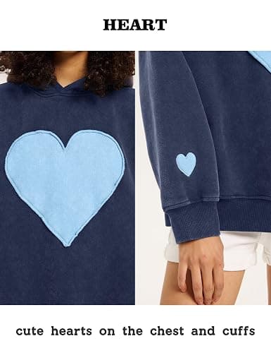 FAIABLE Hoodies for Women Heart Patch Couples Hoodies Sweatshirts Heavyweight Heart Hoodie 2026 Valentines Day hoodies Women thumbnail 6