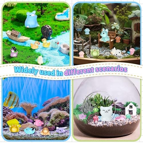 Seenelling 240 Pcs Mini Resin Animals Tiny Resin Animals Bulk Glow in The Dark Miniature Figures for Micro Garden Landscape Ornaments Dollhouse Crafts Accessories(Various Style) thumbnail 6
