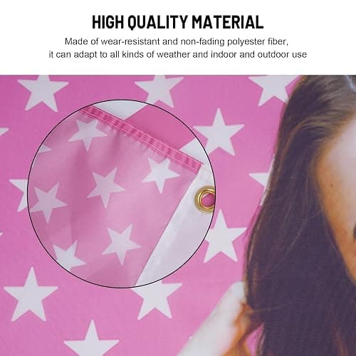 Custom American Flag 3x5ft - Personalized Pink American Flag Outdoor Indoor Decor with Your Design, Durable & Fade-Resistant in Various Sizes for Dorm, Yard, Party thumbnail 5