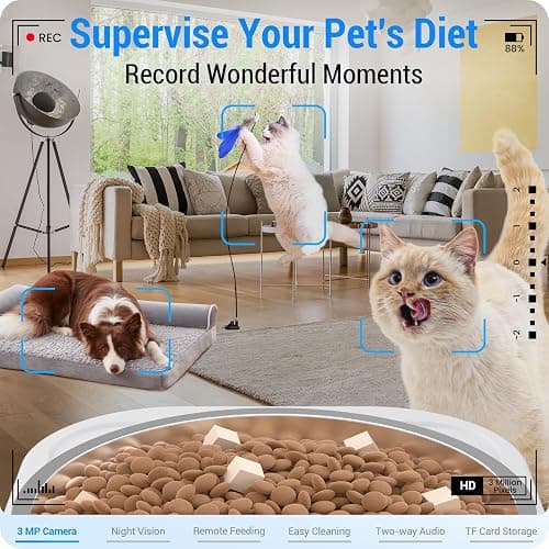 Frienhund Automatic Cat Feeder with 2K Camera: 5G WiFi Automatic Dog Feeder with Night Vision,Cat Food Dispenser with 7L Large Food Storage Container for Multiple Pet,Detachable for Easy Clean -29 Cup thumbnail 2