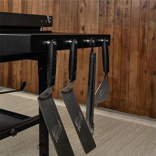 Blackstone 36 Inch 4 Burner 60,000 BTU Portable Steel Griddle Cooking Station with Foldable Legs, Grease Pan, and Storage Rack, Black thumbnail 5