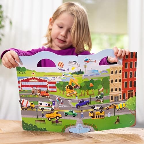 Melissa & Doug Vehicles Puffy Sticker Play Set Travel Toy with Double-Sided Background, 32 Reusable Puffy Stickers thumbnail 2