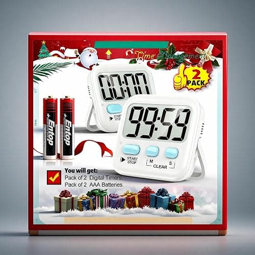 Antonki 2 Pack Digital Timer for Kids, Magnetic Countdown Kitchen Timers for Cooking, Egg, Classroom, Teacher, Exercise, Study, Oven - Battery Included thumbnail 8