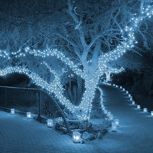 Dazzle Bright 300 LED Christmas String Lights, 100 FT Connectable Waterproof String Lights Green Wire with 8 Modes, Christmas Decorations for Indoor Outdoor Xmas Party Yard Garden (White) thumbnail 7