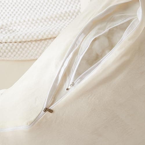 Reading Pillow for Sitting in Bed Adult,Back Pillow for Bed Sitting Up, Pillow,Backrest Back Support Chair Pillow, College Dorm Essentials for Girls and Boys, Velvet Beige L - Large - Beige thumbnail 10