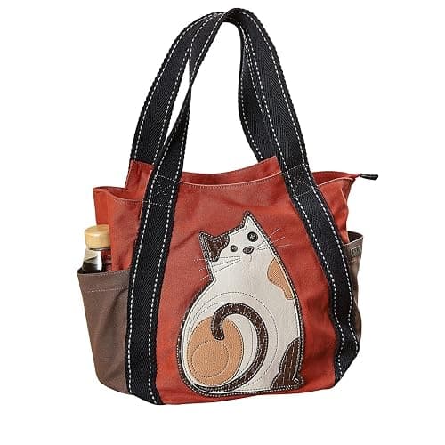 Chala Carryall Zip Tote, Lazzy Cat, Orange thumbnail 4