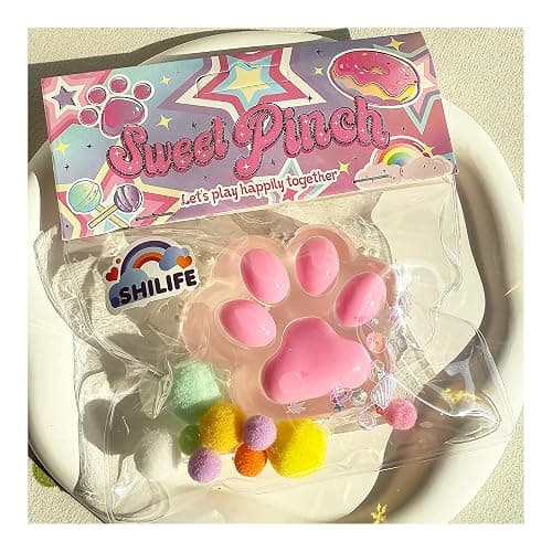 Taba Squishy Crystal Cat Claw Random Color , Kawaii Squishies PVC Toys, Stress Relieving Fur Ball OPP Packaging Gifts|Squishy Fidget Toys for Anxiety & Relaxation|Perfect Desk Accessory (1pcs) thumbnail 3