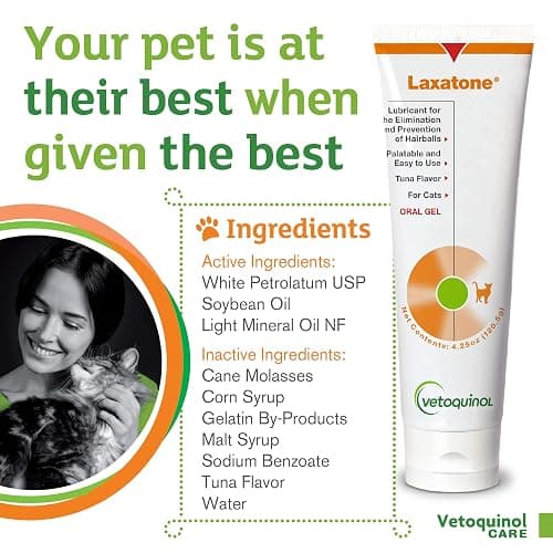Vetoquinol Laxatone: Oral Hairball Lubricant Gel for Cats – Tuna-Flavored, 4.25oz thumbnail 3