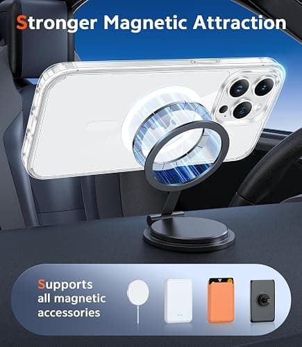 FNTCASE for iPhone 14 Pro Case: Clear Magnetic Phone Cases with Screen Protector Compatible with Magsafe Slim Anti Yellowing Rugged Shockproof Protective Transparent Cell Phone Cover (A-Clear) thumbnail 4