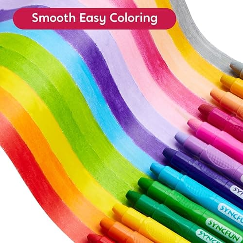 SYNCFUN 24 Pcs Twistable Silky Crayons, Washable Crayons for Paper, Easy to Hold & Quick-Drying Art Supplies, Non-Toxic, Mess Free, Birthday Valentine Easter Gifts for Kids Ages 3 and Up thumbnail 9