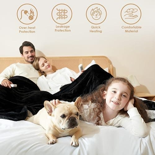 EHEYCIGA Heated Blanket - Electric Throw with 9 Heating Levels & 10 Hr Auto Off, Soft Cozy Sherpa Washable Blanket, 50 x 60 Inches thumbnail 3