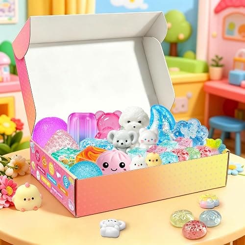 25pcs Squishy Kit, Cute Squeeze Toys Box Set,Gumdrop,Bear,Popsicle Multi Shapes Squishy Fun Box,Stress Balls for Adult, Classroom Prizes, Party Favors & Goodie Bags Stuffers for Ages 4-8 8-12 thumbnail 2