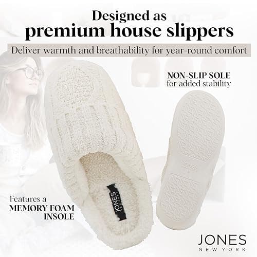 Jones New York Slippers for Women Indoor Cozy Chenille Womens House Slippers thumbnail 5