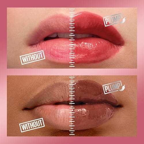 MAYBELLINE Lifter Gloss Lifter Plump, Plumping Lip Gloss with Chili Pepper and 5% Maxi-Lip, Peach Fever, Peachy Nude Cream, 1 Count thumbnail 4