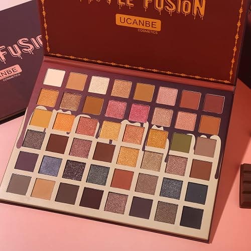 UCANBE Toffee Fusion Nude Eyeshadow Palette, 48 Neutral Shades Naked Eye Shadow Makeup Pallet, High Pigmented Matte Glitter Shimmer Make Up Kit for Women Girls thumbnail 2