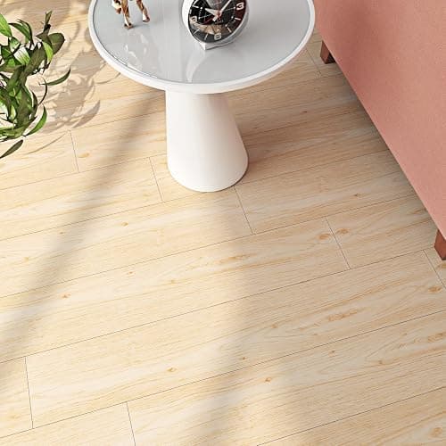 FunStick 6"x36" 30 Pcs Peel and Stick Floor Tile Light Wood Look Vinyl Flooring Tiles Peel and Stick Wood Planks for Walls Waterproof Removable Peel & Stick Flooring Tiles for Bathroom Kitchen Bedroom - Box of 30 Tiles - Natural Light Wood Grain thumbnail 8