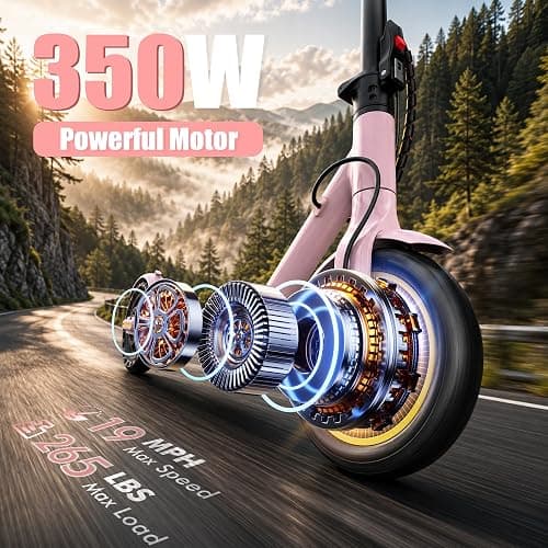 WERHY Electric Scooter, 500W/350W Powerful Motor & 19MPH Top Speed | 16/25/27 Miles Range, Folding E Scooter with Dual Braking for Teens and Adults thumbnail 2