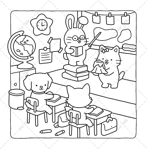 Fuzzy Life: Cute & Cozy Coloring Book for Adults & Teens Featuring Adorable Animal Friends in Everyday Moments for Stress Relief thumbnail 8