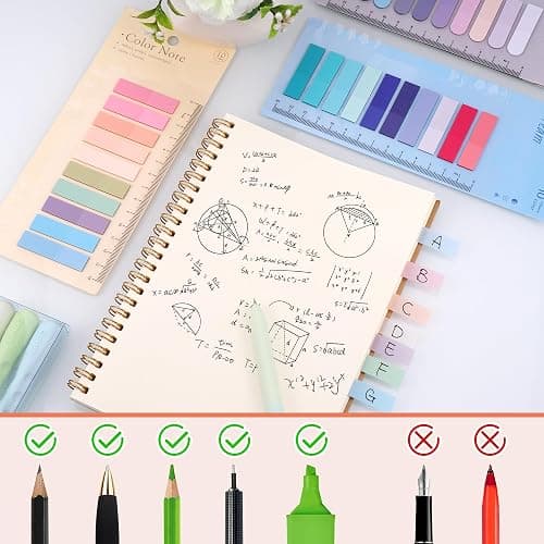 JIANTA Book Tabs for Annotating, 2000Pcs Sticky Tabs with Ruler, Transparent Sticky Notes for Binders, Page Markers for Notebooks, Multi-Colored Writable and Repositionable Book Flags Strip Index Tabs thumbnail 5