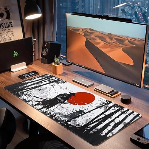 DESERO Large Gaming Mouse Pad (800 x 300 x 3 MM) XL Extended Desk Mat, Japanese Mouse Mat, Gaming Keyboard Mousepad, Big Desk Pad with Non-Slip Base and Stitched Edge for Office/Gaming.(B18) thumbnail 5