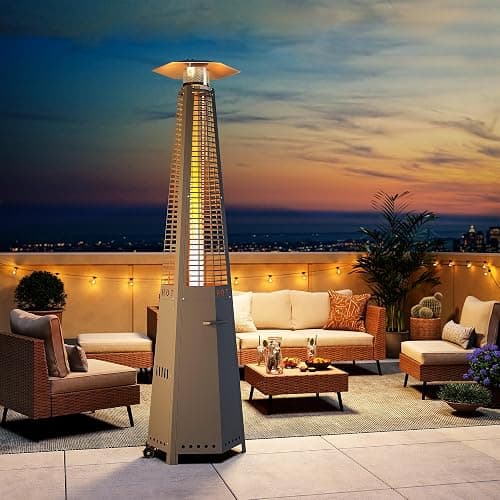 LAUSAINT HOME Pyramid Patio Heater, 48,000 BTU Outdoor Propane Heaters for Outdoor Use, Upgraded 91" Quartz Glass Tube Heater for Patio, Deck Backyard Commercial with Tip-Over Protection thumbnail 8