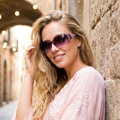 FEISEDY Women's Polarized Sunglasses Wrap Around Rhinestone Design | Y2K Oval Sunglasses, Vintage Fashion Sunnies UV400 Protection B1091 thumbnail 4