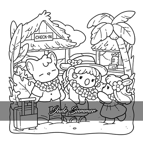 Hawaï Cosy - Jade Summer - Coloriages exotiques et mignons pour adultes pour se détendre - Cosy colo thumbnail 4