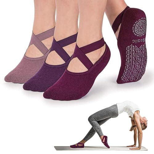 Ozaiic Pilates Socks for Women Non Slip Grip, Yoga Socks with Grippers for Barre, Hospital, Ballet, Dance, Barefoot Workout - Image 1