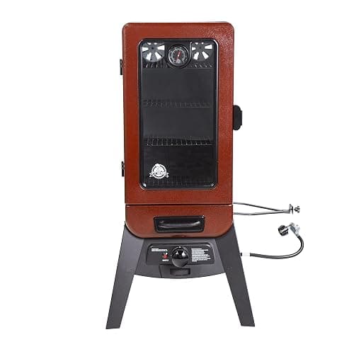 Pit Boss 3-Series Gas Vertical Smoker, Red Hammertone - 10773 - Image 1