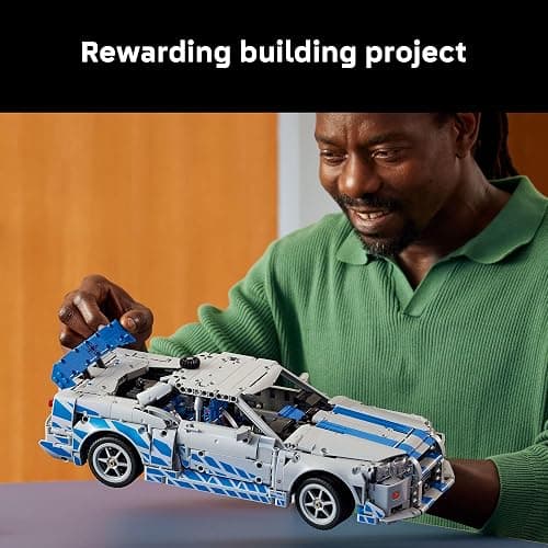 LEGO Technic 2 Fast 2 Furious Nissan Skyline GT-R (R34) Car - DIY Kit and Building Set for Adults - Collectible Model Street Racer with Drift Function - Gift for Car Enthusiasts and Movie Fans - 42210 thumbnail 3