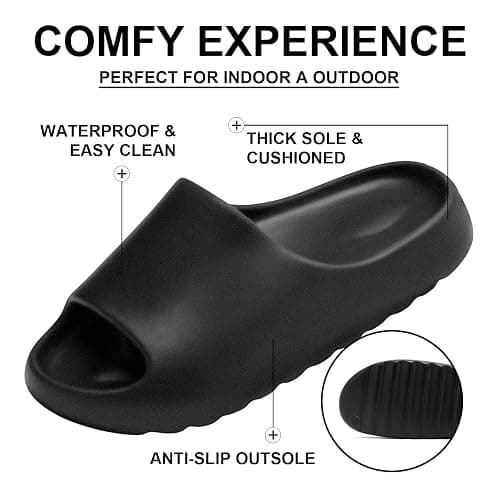 Cloud Slides Unisex, Platform Pillow Slippers Women, Sandals Men With Thick EVA Sole, Lightweight Soft Open Toe Shower Shoes Indoor Outdoor thumbnail 4