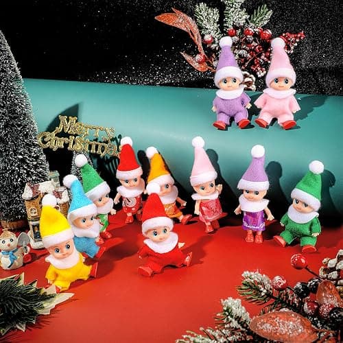 Sumind 11 Pieces Christmas Tiny Doll Plush Toys Baby Plush Dolls Novelty Toys Accessories for Little Girls Boys Holiday Christmas Easter New Year Decorations(Adorable Style) thumbnail 6