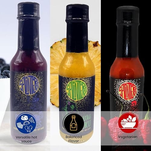 The Splintered Sauce Hot Sauce Trio - Carolina Reaper Variety Pack with Luscious Fruit Pairings- Blueberry - Strawberry - Pineapple - Perfect for Dipping, Dressing, and Spicing Up Your Meals! thumbnail 4