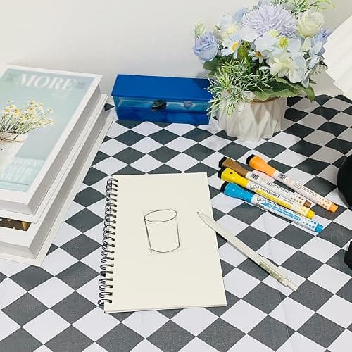 DSTELIN Blank Spiral Notebook, 2-Pack, Soft Cover, Sketch book, 100 Pages / 50 Sheets, 7.5 inch x 5.1 inch, 100GSM, (Black) thumbnail 2