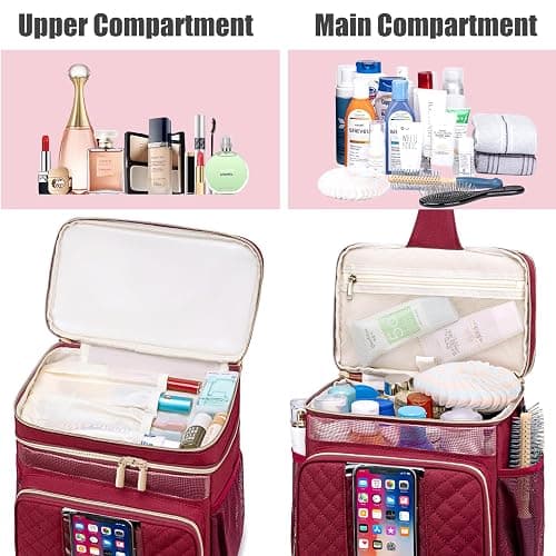 Tealari Large Toiletry Bag for Women Men,Bathroom Bag,Water Resistant Shower Bag,Makeup Bag,Portable Shower Caddy for College Dorm,Hanging Travel Toiletry Bag with Transparent Waterproof Phone Pocket thumbnail 6