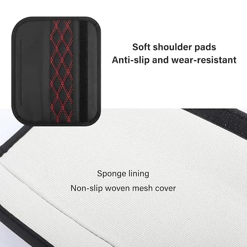 wedfish 2PCS Car Seat Belt Cover Pads,Leather Seatbelt Covers Protect Shoulder and Neck Car Accessories Interior,Universal Car Seat Strap Pads Car Decorations for Most Cars Trucks (Black/Red) thumbnail 4