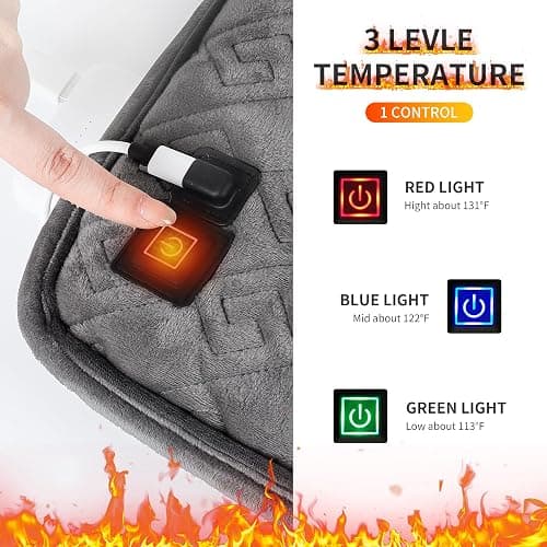 Seat Cushion,Office Chair Cushions Butt Pillow for Long Sitting,Non-Slip Sciatica & Back Coccyx Cushion for Tailbone Pain Relief Heated Chair Pad,Seat Warmer for Home Seat Cushion-Dark Grey thumbnail 5