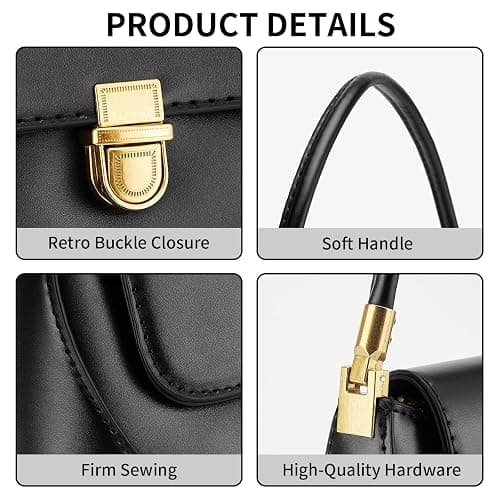 WEIMZC Shoulder Bag for Women Vintage Purse Fashion Classic Vegan Leather Clutch Tote Retro Handbag with Buckle Closure thumbnail 4
