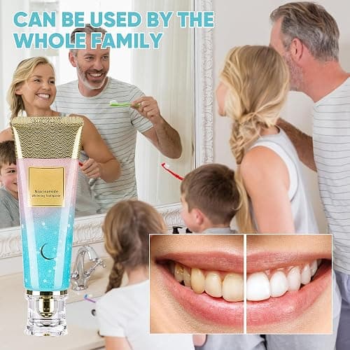 Niacinamide Whitening Toothpaste: Triple Action Whitening with Natural Gentle Care Tooth Paste - Deep Stains Radiant Smile Natural & Gentle Formula Fresh Breath (1) thumbnail 8