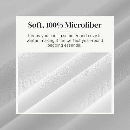 Modern Threads Soft Microfiber Solid Sheets - Luxurious Microfiber Bed Sheets - Includes Flat Sheet, Fitted Sheet with Deep Pockets, & Pillowcases White Full thumbnail 5