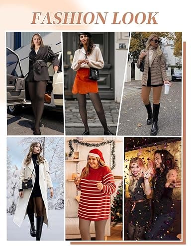 Fleece Lined Tights - High Waist Thermal Leggings for Winter thumbnail 7