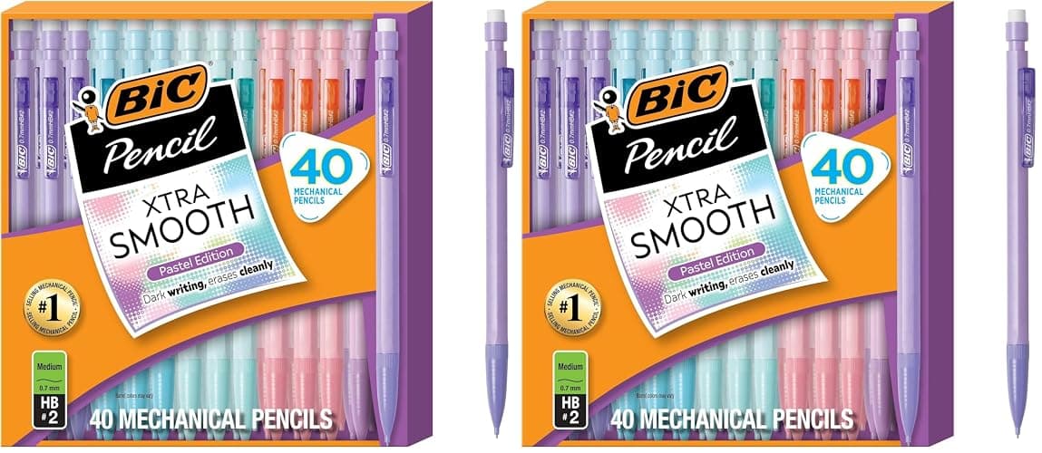 BIC Xtra Smooth Mechanical Pencil with Erasers,0.7 mm Point,Refillable,40 Count (Pack of 2) - Image 1