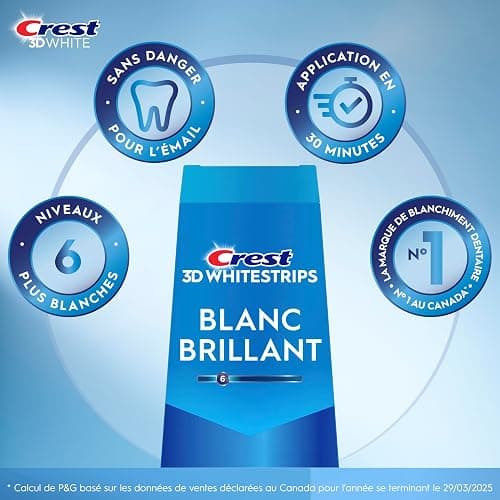 Crest 3D Whitestrips Classic Vivid At-home Teeth Whitening Kit, 6 Levels Whiter, 10 Treatments thumbnail 10