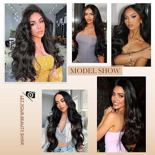 RISBERT 30 Inch 13x6 Lace Front Wigs Human Hair 200 Density Body Wave HD Lace Frontal Wigs Human Hair Pre Plucked with Baby hair Natural Color Glueless Wigs for Women thumbnail 5